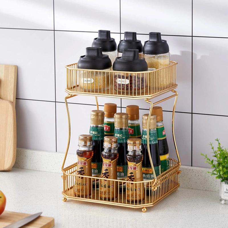 Detachable Gold Vegetables and Fruit Washing Drain Wire Mesh Basket Storage Containers with Split Design