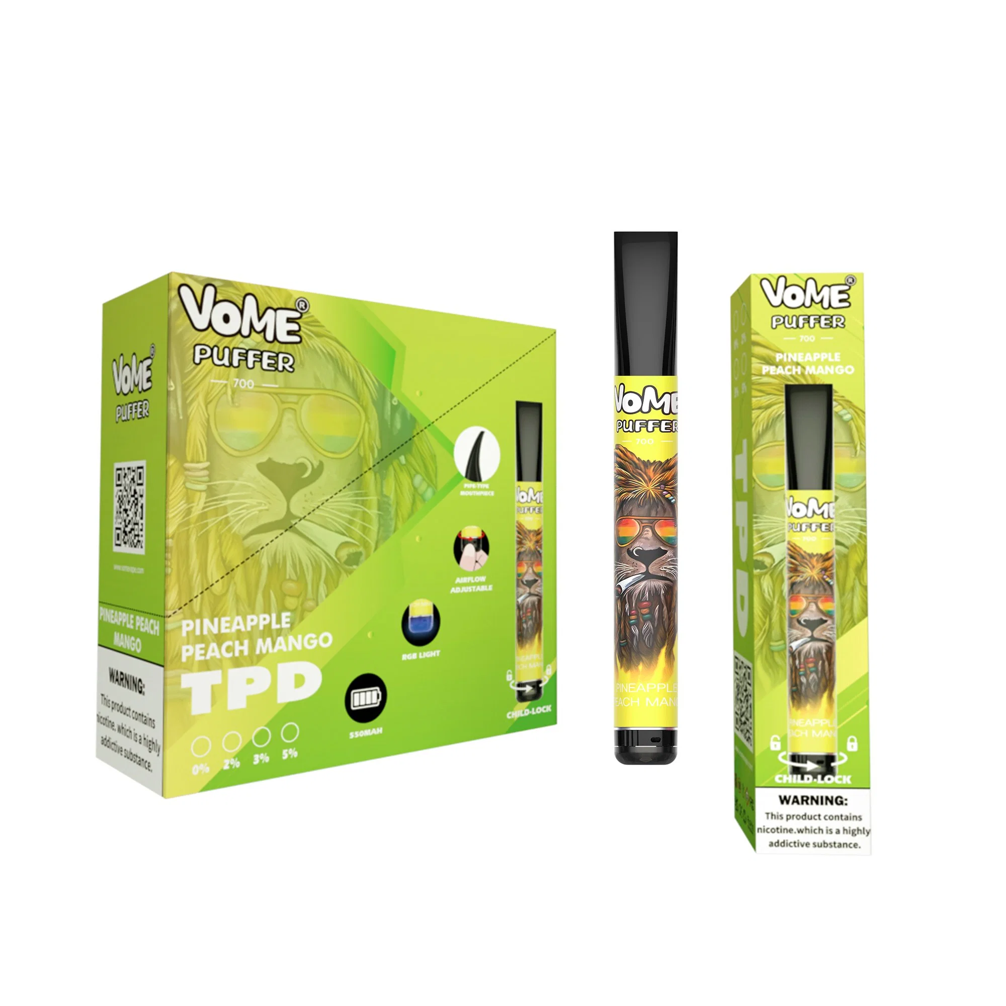 12 Mellow вкус оптовые оригинальных Vome Puffer одноразовые 700 Puffs стиля E - Прикуриватель первого ряда сидений