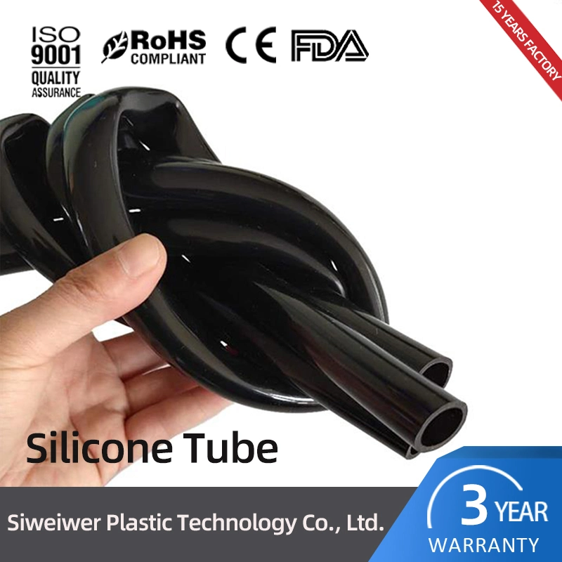 Large Diameter High Rebound Rubber Hose Black Silicone Tubing