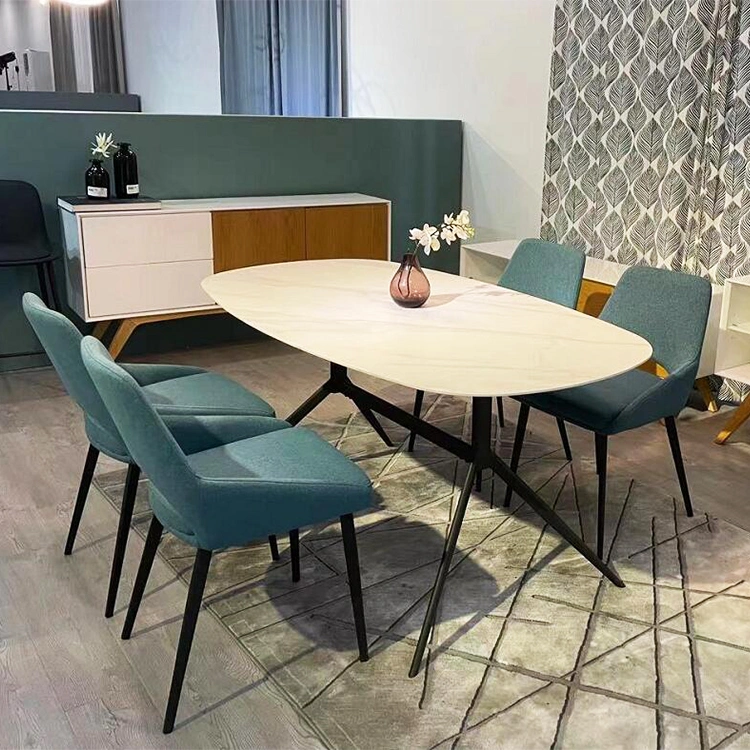 Nordic Modern Dining Room Furniture Wood Dining Table Set with Cadeiras de veludo