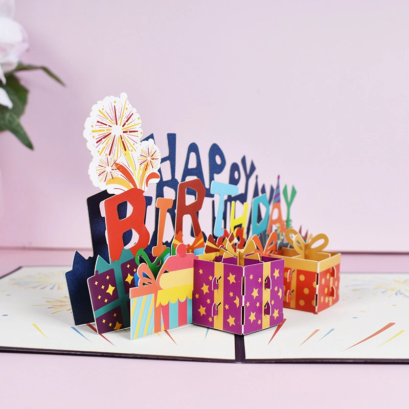 China Wholesale/Supplier Fashion Happy Birthday 3D Printing Thank You Greeting Cards