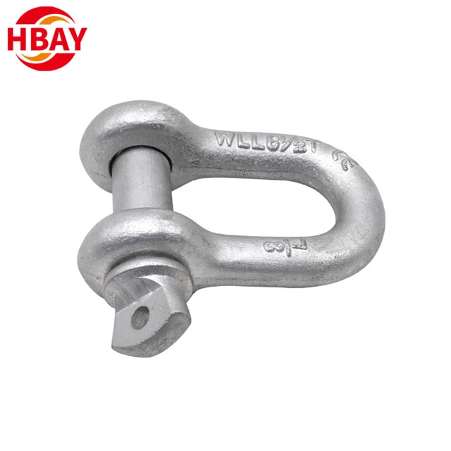 G209 G210 G2130 G2150 Galvanised Alloy Steel Shackles with Screw Pin Bow Shackle D Shackle