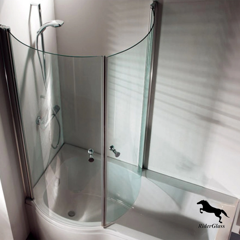 5mm 6mm 8mm Ultra Clear Tempered Curved Glass Shower Room