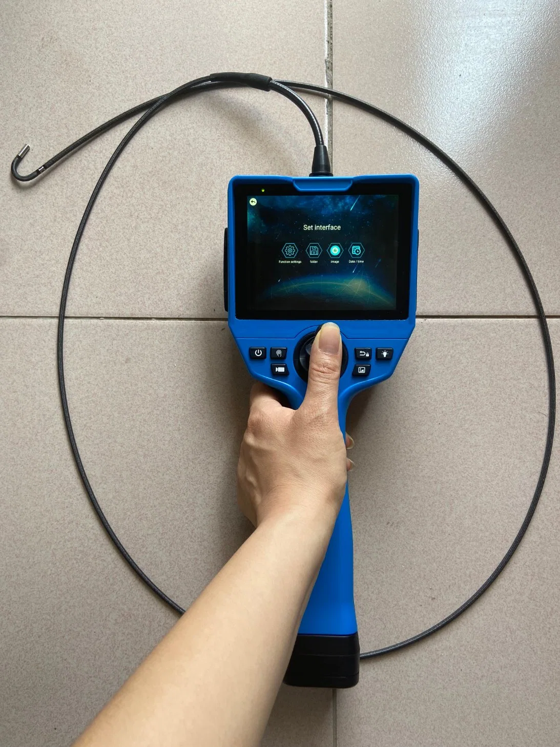 Portable Video Borescope Camera with Texting Annotation with 5.2 Inch Display, 1.5mts Testing Cable 6mm Probe Lens