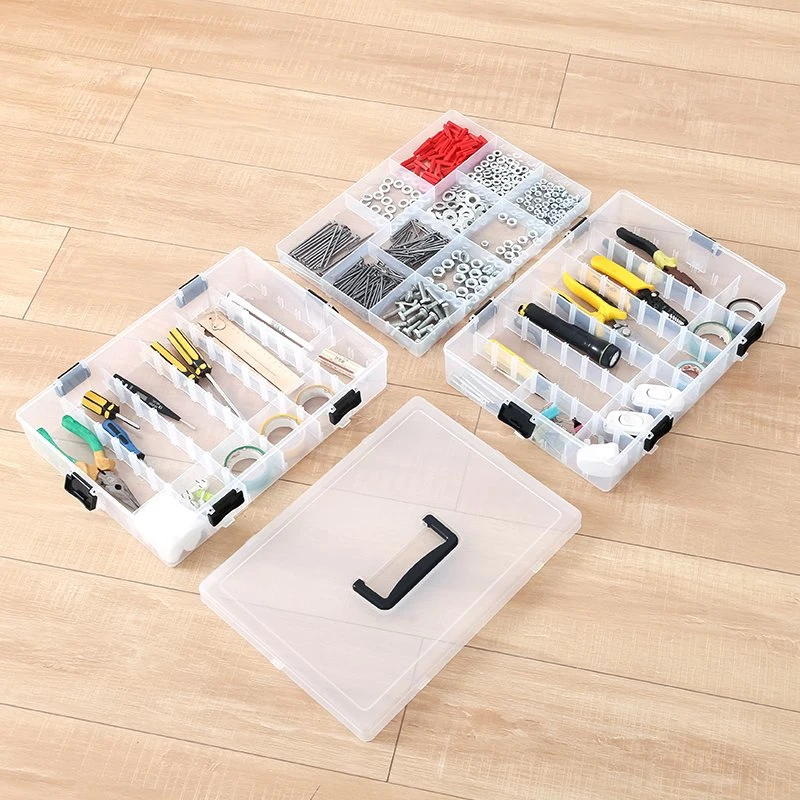 3608-O Plastic Tool Box Transparent Hardware Screw Container Box Portable Electrical Storage Box