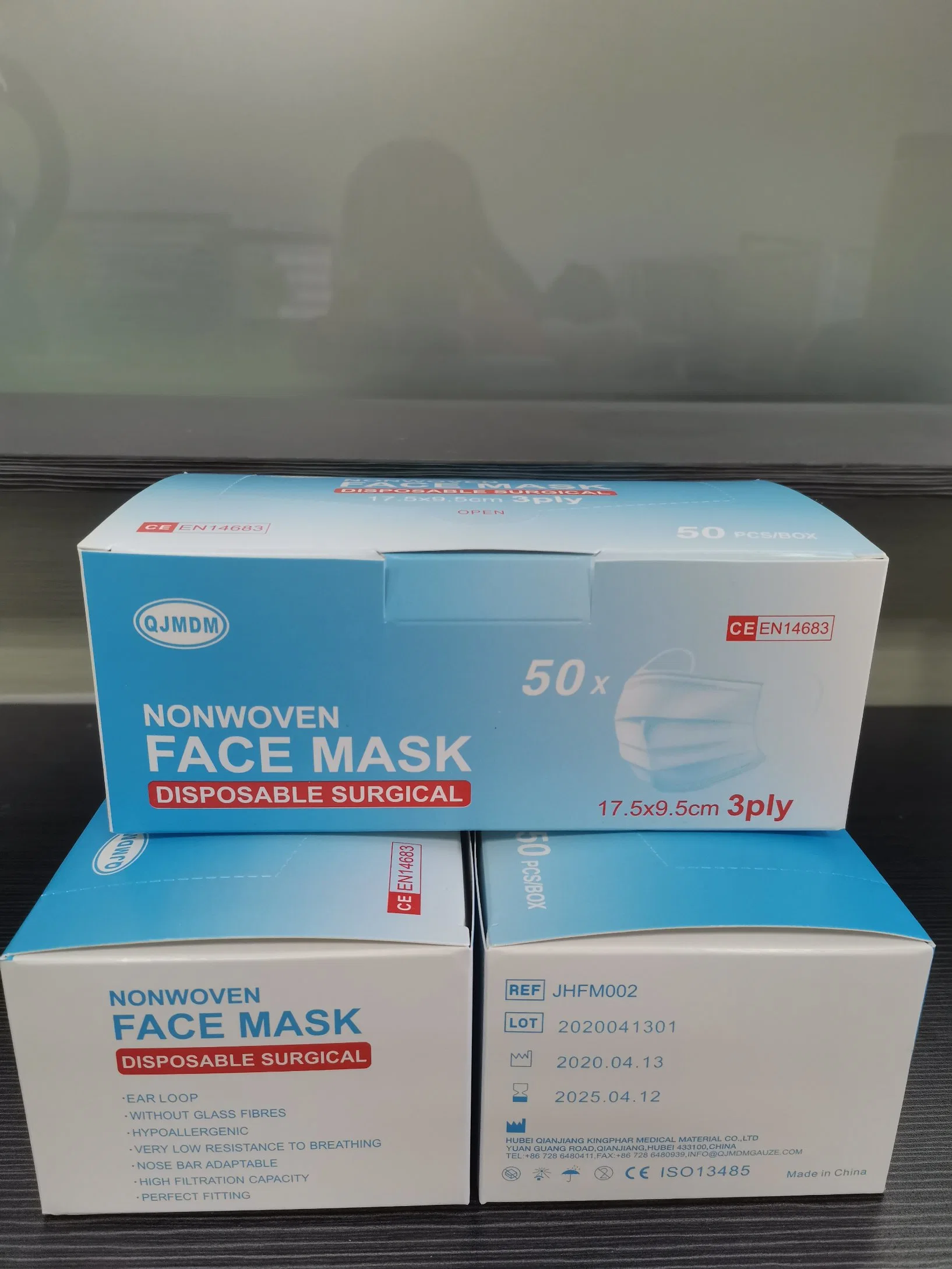 ISO Face Mask Medical Surgical 3 Ply Medical Surgical Face Mask Earloop