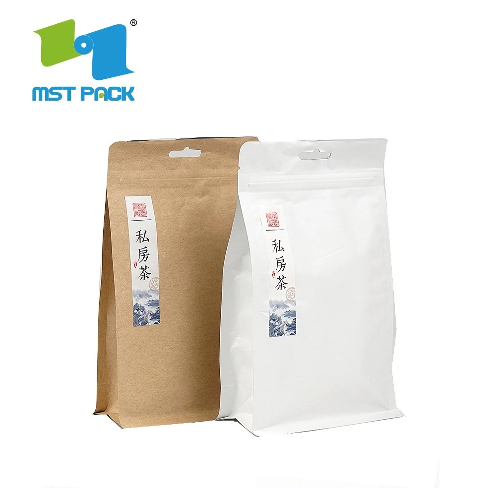 China Manufacturer Customized Popular Craft Brown Paper Tea Packaging Bag for Fruit Juice Milk Powder