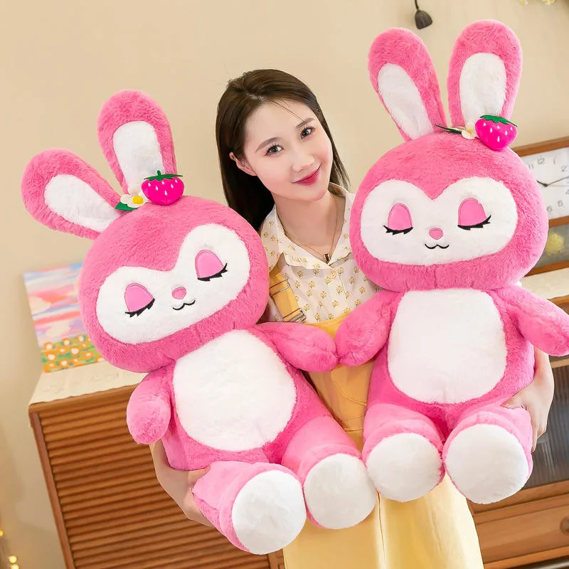 Wholesale/Supplier Customization Girl Birthday Gift Cute Strawberry Rabbit Sitting Plush Toy