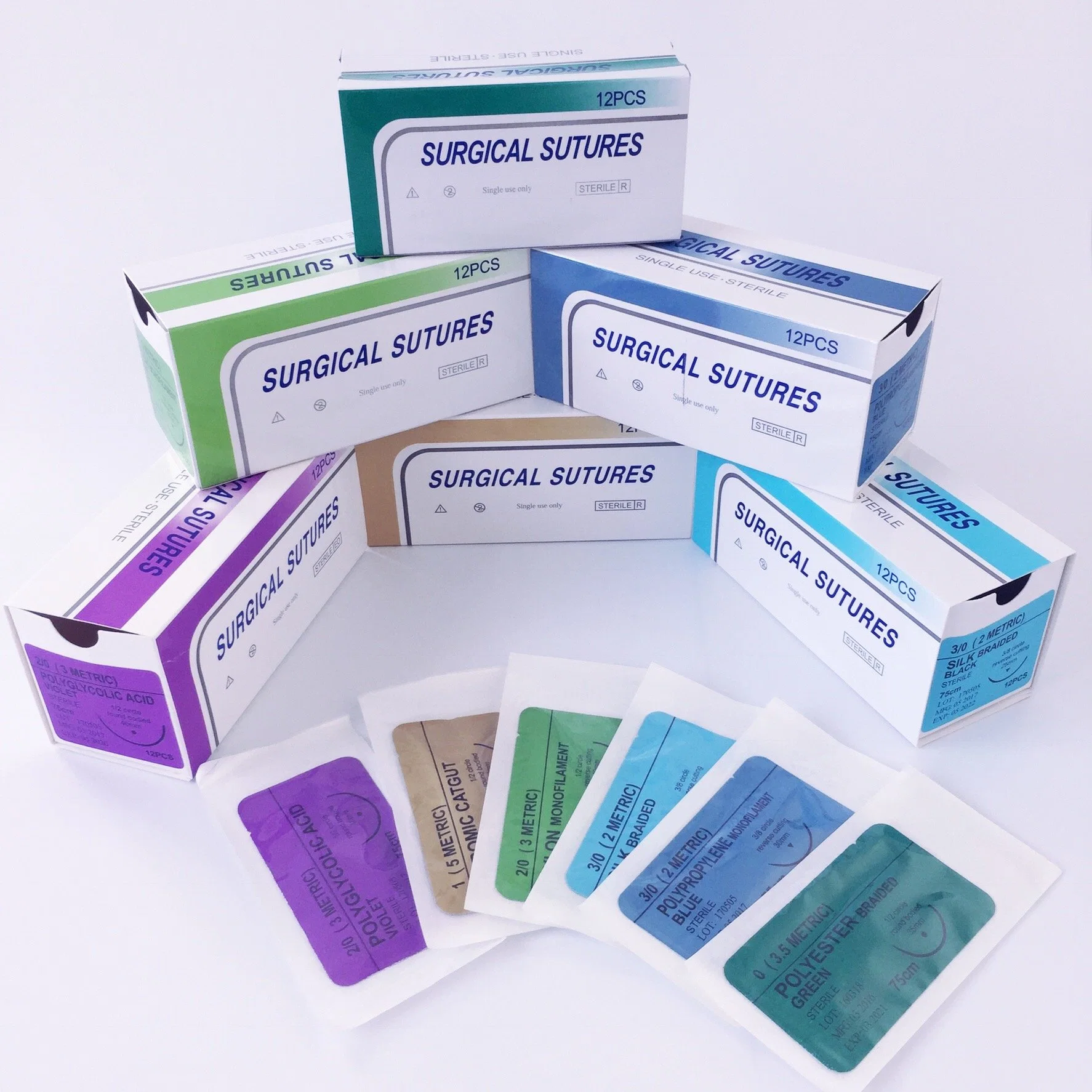 Non Absorbable Surgical Suture Polyester Braided with Needle