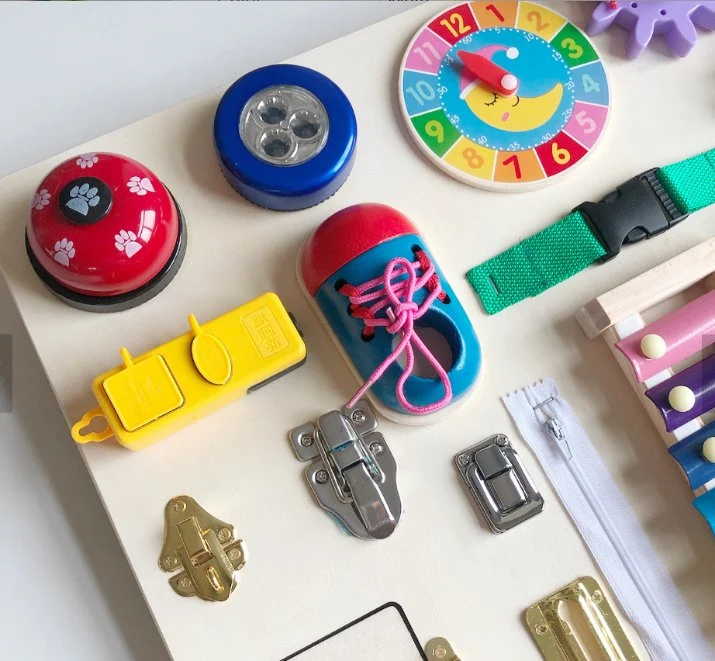 New Busy Board Rainbow Kids Musical Instruments Montessori Switch Unlocks Educational Toys