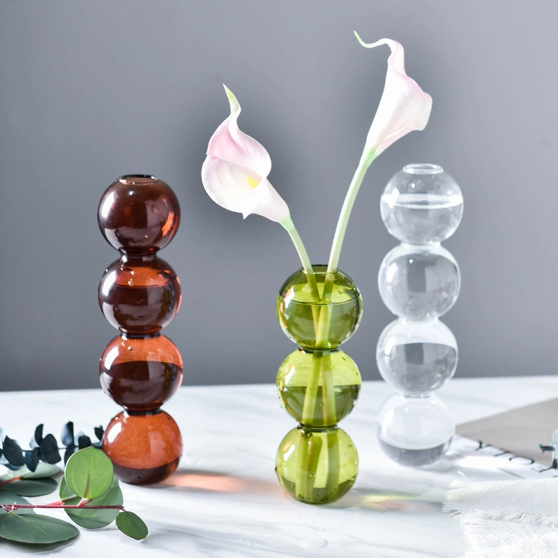 Hot Crystal Ball Bubble Art Glass Vase for Flower