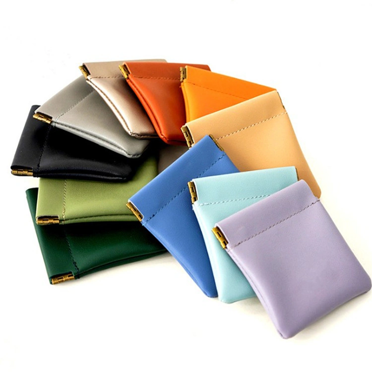 Soft Leather Small Data Line Package Coin Cash Holder Squeeze Change Earphone Storage Bag