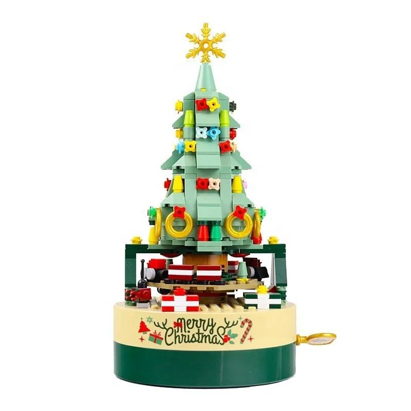 Navidad Color árbol Música Caja bloques de Construcción Conjuntos de Juguete DIY Ladrillos