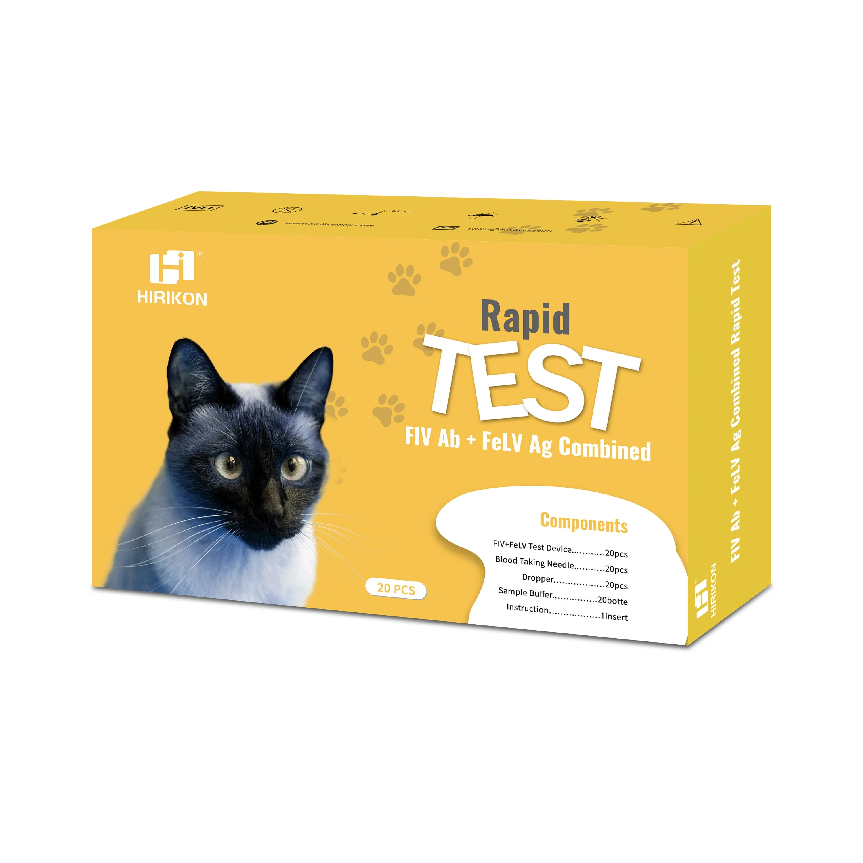 Anticorpo Fiv Hirikon Cat sangue antígeno Felv Kit Teste Rápido combinado com o método de ouro coloidal