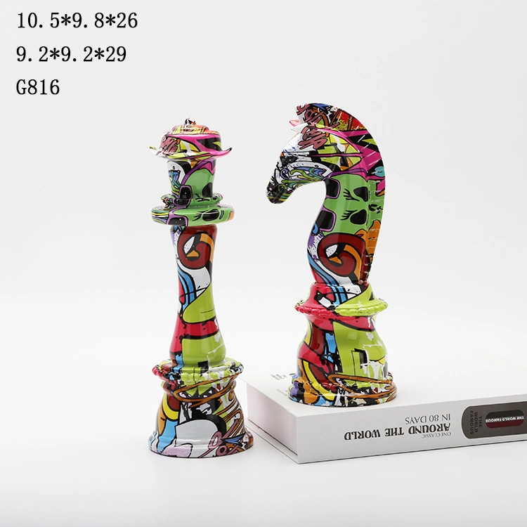 Kaws Resin Chess Sets Souvenir Resin Crafts on Table for Office and Home Decoration