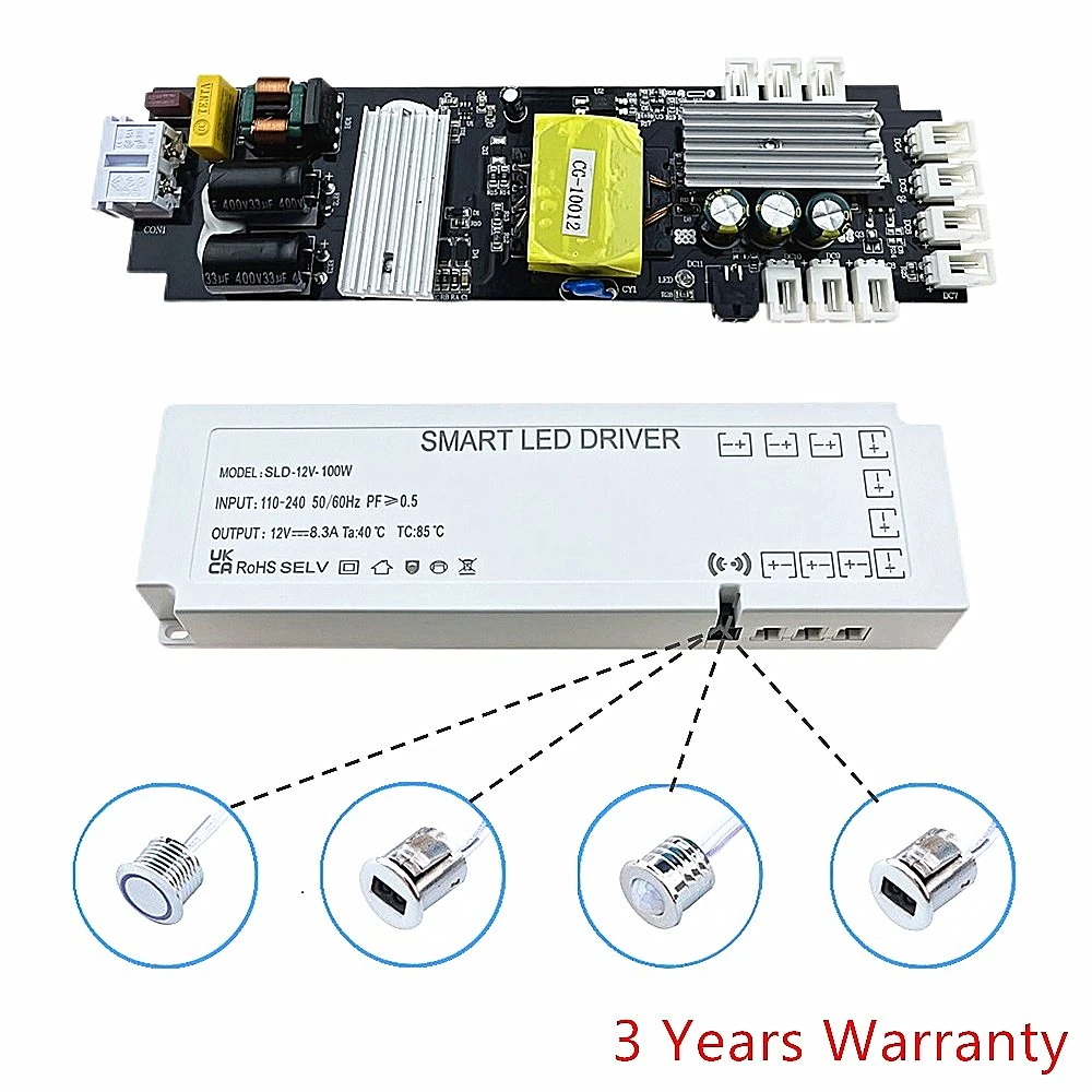 La pantalla de control del sensor de iluminación de Armario de Cocina 12V 24W 36W 40W 60W 100W 150W 300W el Controlador de luz LED 400W