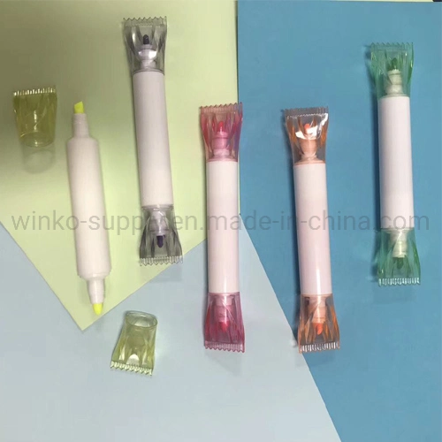 Customized Logo Printed Dual Head Highlighter Pen