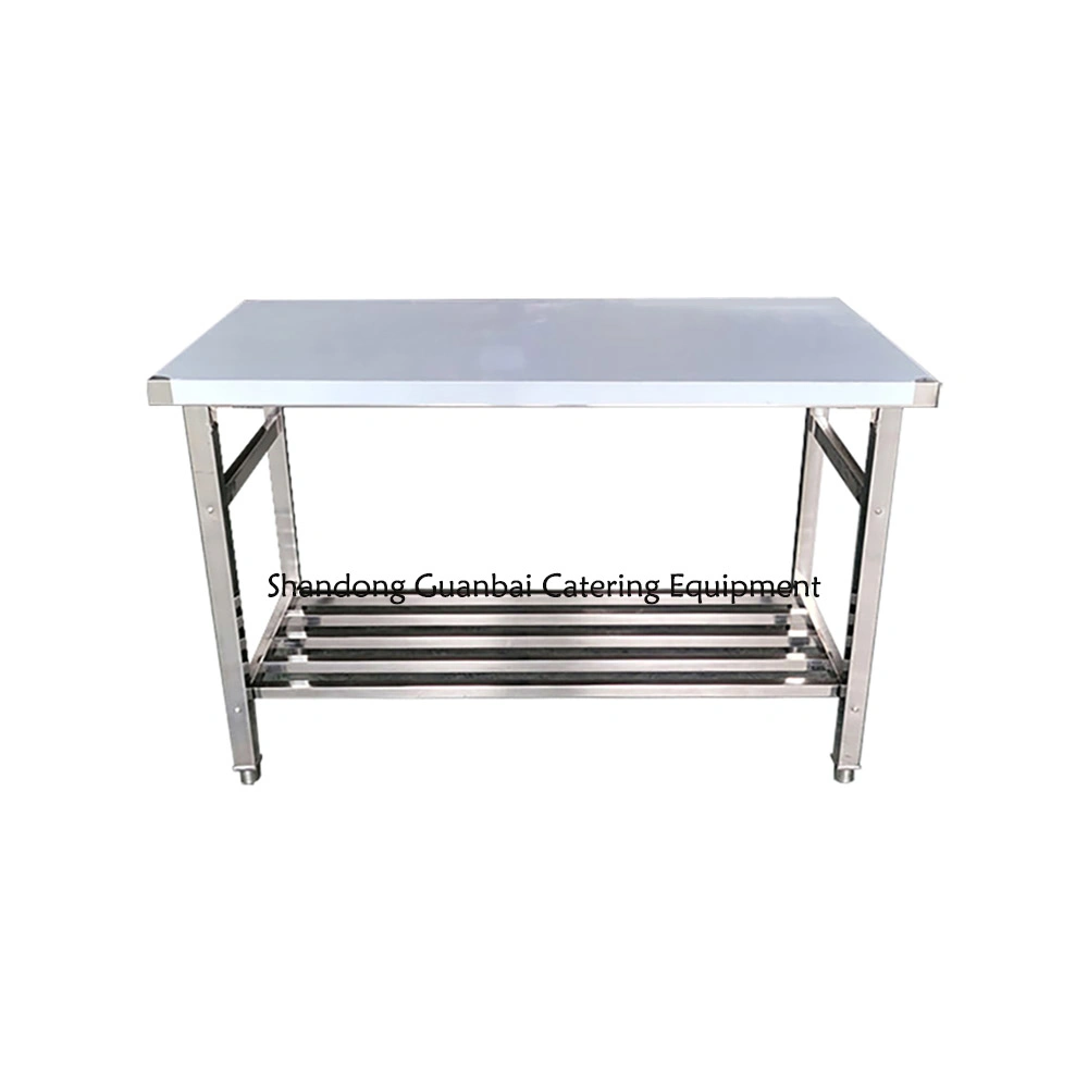 three deck commercial kitchen stainless steel workbench with wheel caster for restaurant use