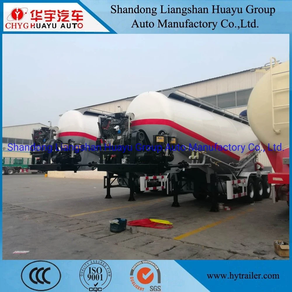 Three Axle 40/50 Cbm Bottom Discharge/Unloading Bulk Cement/Fly Ash/Flour/Powder Material Transport Tank/Tanker Heavy Duty Truck Semi Trailer