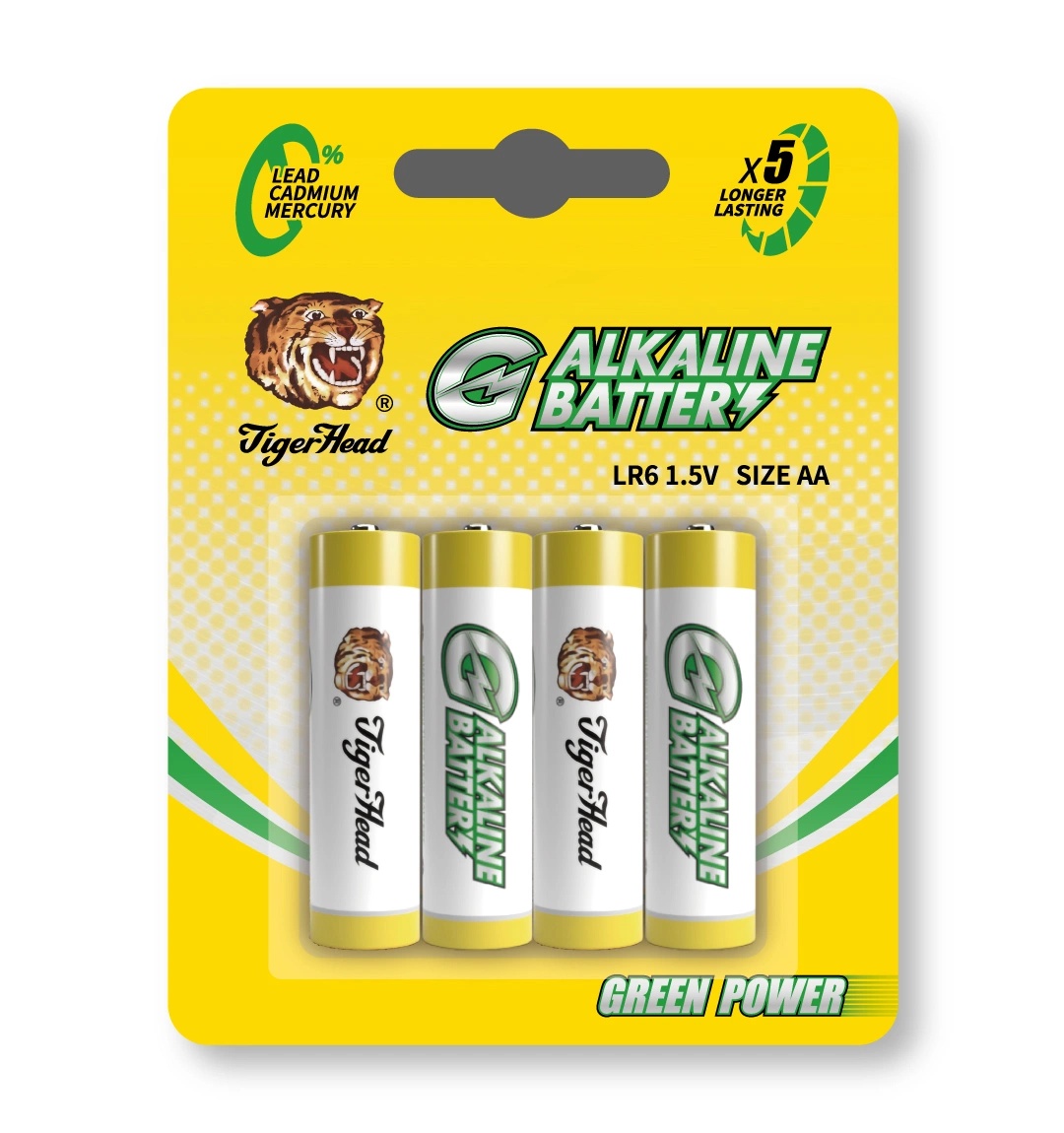 Tiger Head AA G Alkaline Battery, Dry Cell Battery Lr6 for Household Devices