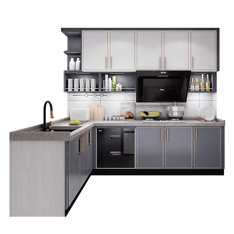 Carcass Plywood MDF Particle Board Modular Kitchen Cabinet Designs for Project
