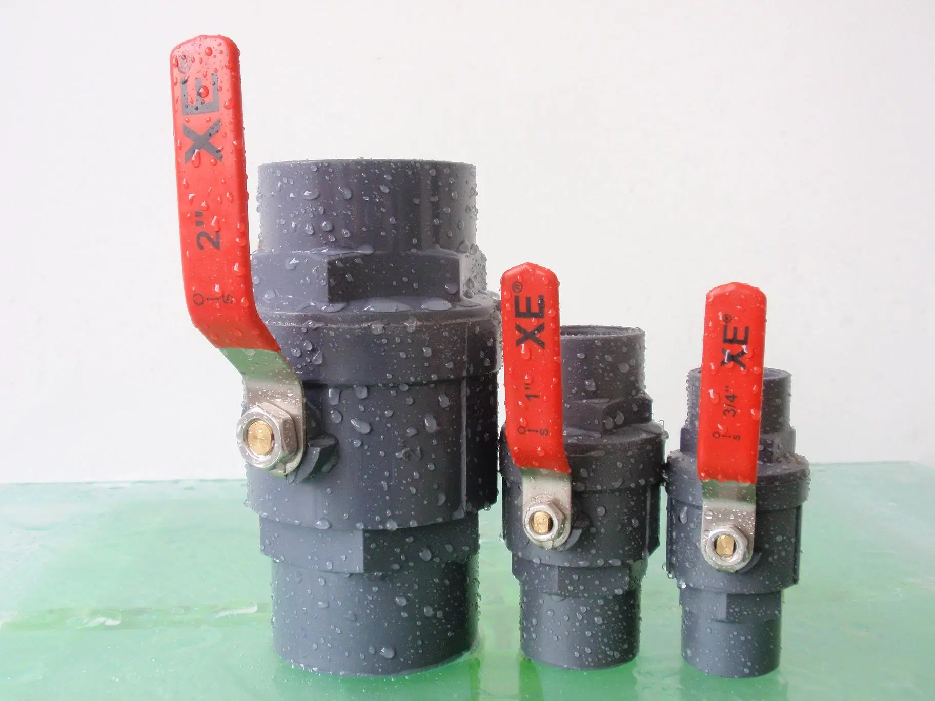 Plastic PVC 2 Pieces Ball Valve with Stainless Steel Handle