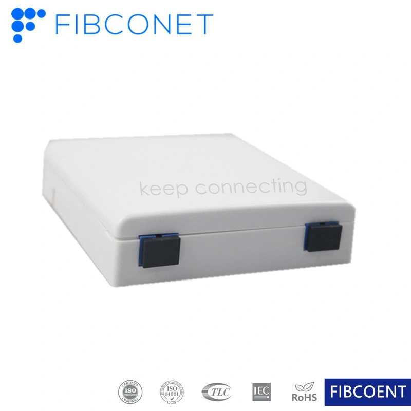 FTTH 86 face Box 2 ports SC Fibre optique terminal Boîtier d'épissure avec adaptateur