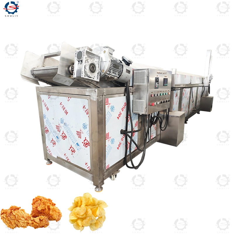 Snack Machine 500kg/H Beans Peanut Chickpea Electric Continuous Conveyor Deep Fryer