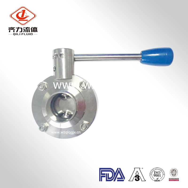 SS304/316 Sanitary Stainless Steel Weld Butterfly Valves with Handle
