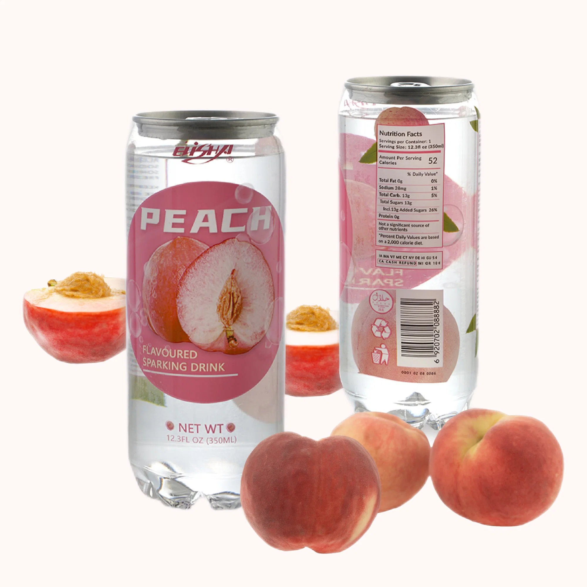 350ml Tin transparente bebida carbonatada agua con espumoso con fruta Sabor