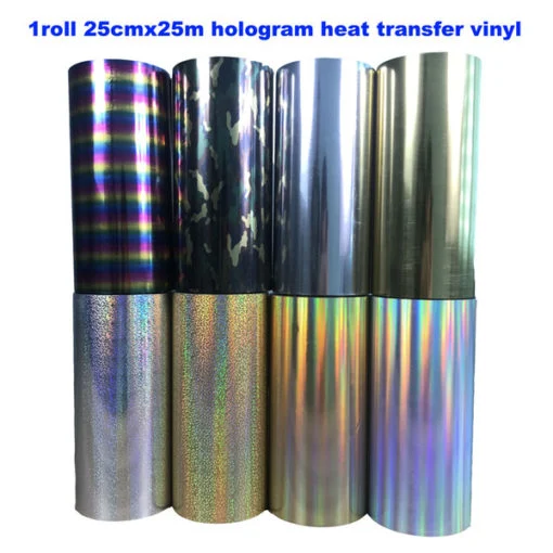 Cold Hot Fix Peal Custom Iron on Crystal Inkjet Holographic Stickers Reflective Material Heat Transfer Vinyl Hydrographics Films for T-Shirt