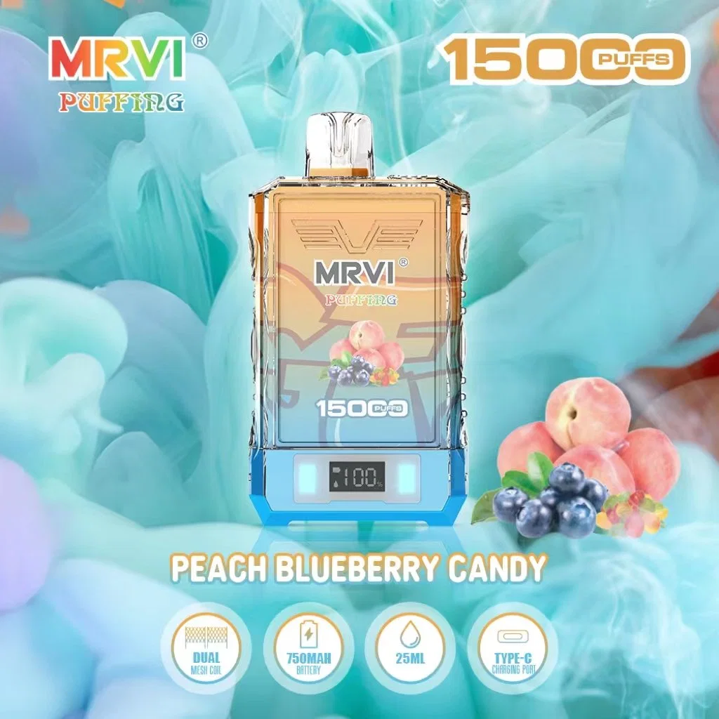 New Mrvi Puffing 15K Puffs Disposable/Chargeable E Cigarettes Vape Mesh Coil 25ml Pod Battery Rechargeable Electronic Puffs 9000 0% 2% 3% 5%