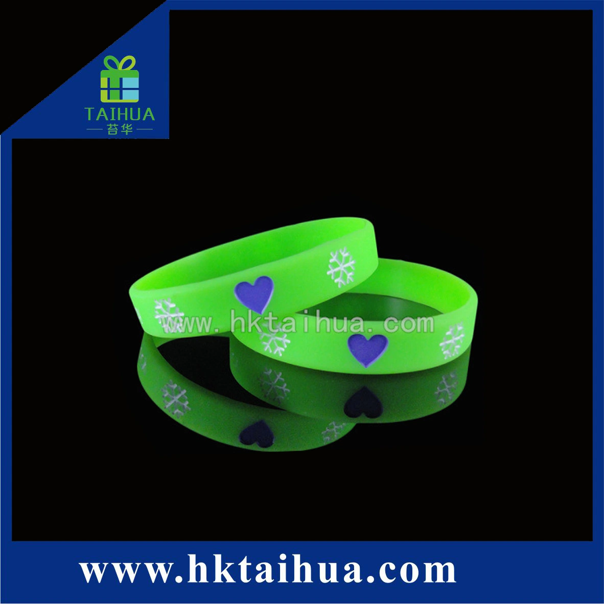 Pulsera de silicona de color fluorescente personalizado relleno de la muñequera de tinta