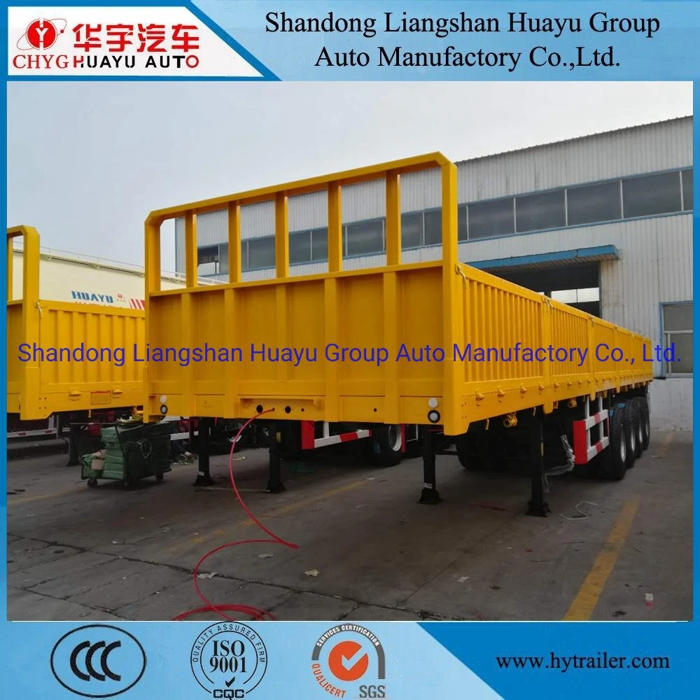 40FT 4 Axle Flatbed/Side Wall/Fence/Truck Semi Trailers for Container Transport