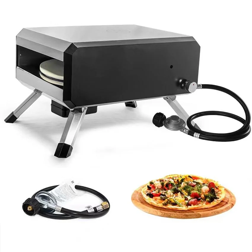 Portable Commercial Gas Burner Outdoor Bread Pizza Gas Oven with Rotating Stone