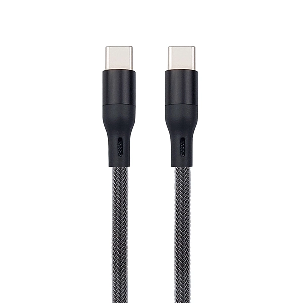 USB C to USB C Cable 1m Black Braided Type C Data Cable Mobile Phone Charger Cable