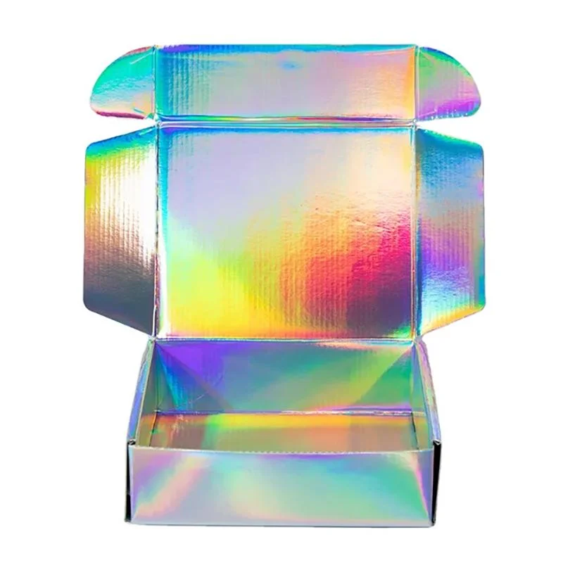 Custom Color Shipping Holographic Laser Paper Cardboard Clothes Corrugated Packaging Mailing Boxes