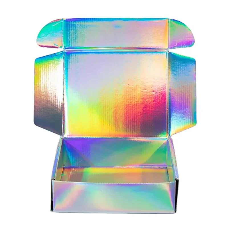 Custom Color Shipping Holographic papel cartón ropa cartón corrugado Embalaje Cajas de correo