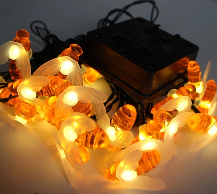 LED ضوء شمع ضوء جديد على شكل نحلة عيد الميلاد أضواء LED سلسلة