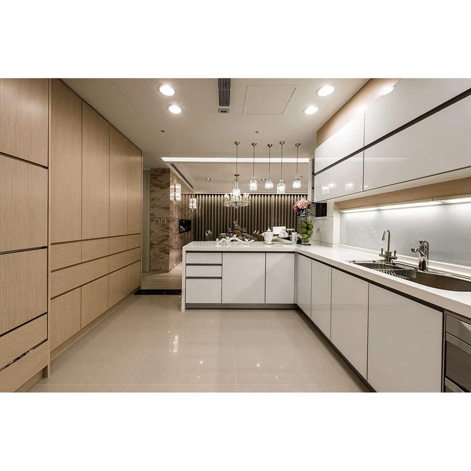 Simple High Custom Cabinets PVC Countertop Kitchen