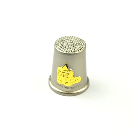 Custom Embossed Golden Metal Thimble for Souvenir (TB11)