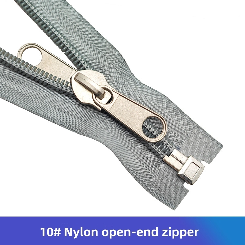 8## Open-End 10 de nylon suave tracción de la cremallera de fácil tirar la carpa exterior negro de 4 cm de ancho Zipper