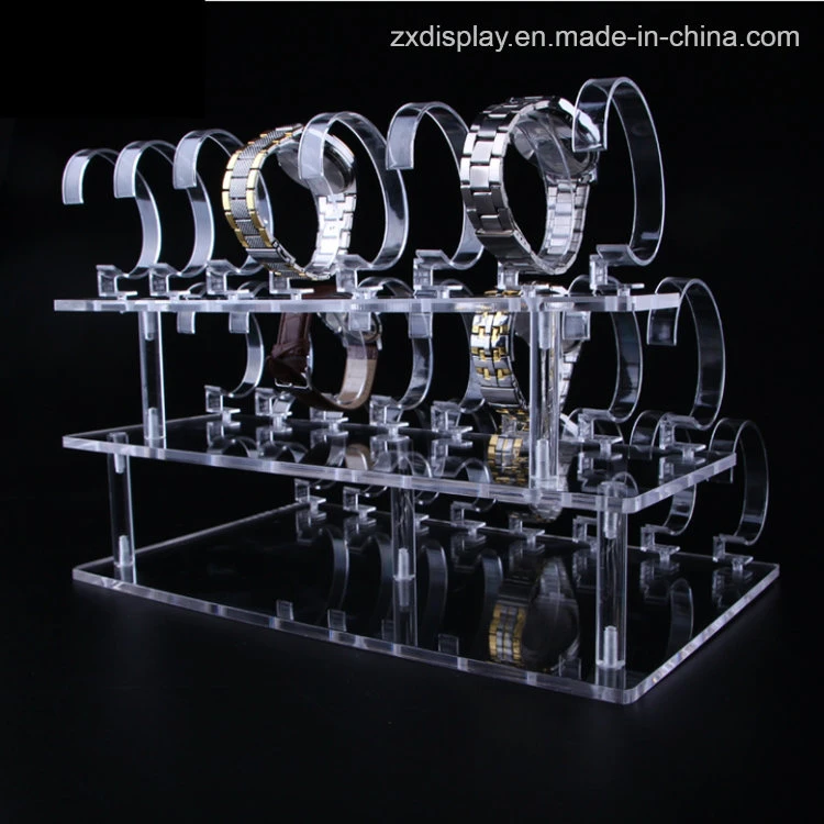 3 Tier Acrylic Watch Retail Display Rack for Store Use