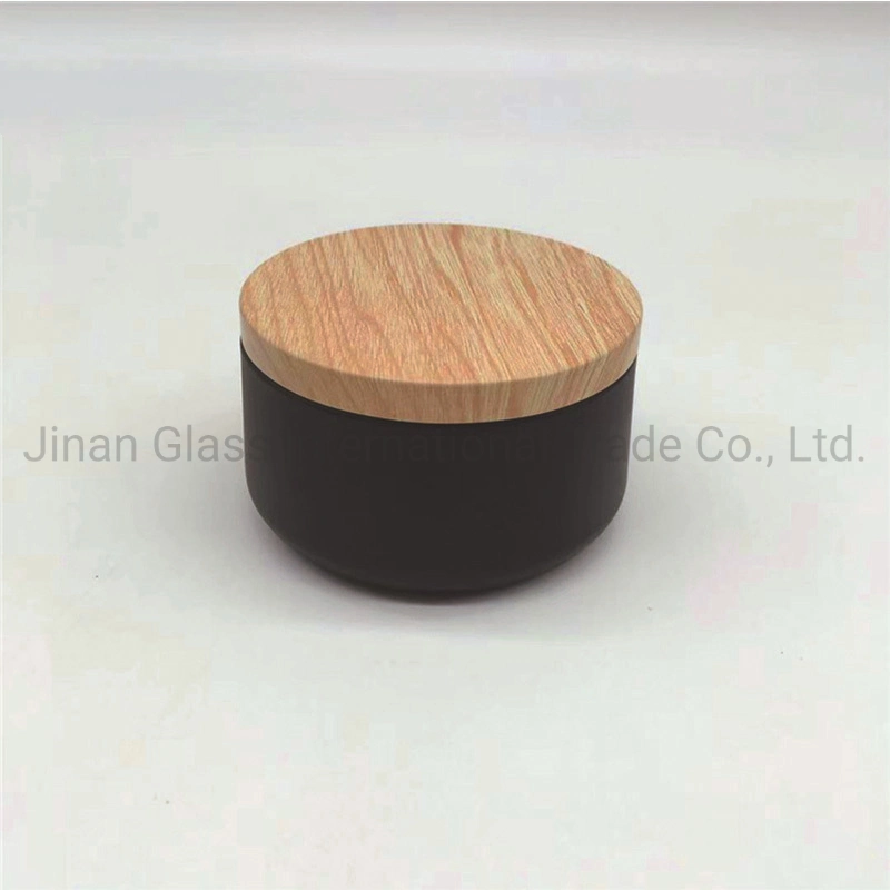 Wood Grain Covered Wax Can 8oz Aromatic Soybean Candle Can Jewelry Packaging Iron Box Toy Packaging Iron Box