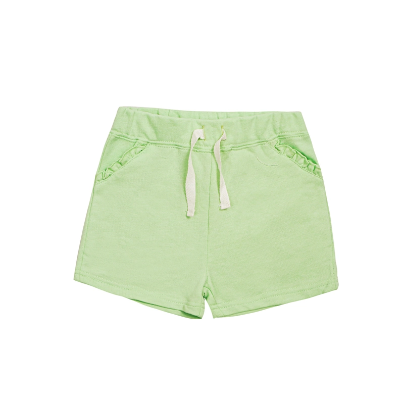 Shorts pour bébés et enfants filles avec logo personnalisé en coton éponge français, taille élastique avec cordons de serrage. Shorts pour tout-petits et enfants filles.