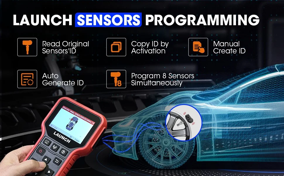 Iniciar CRT5011X Herramientas de diagnóstico del TPMS Herramientas del TPMS Programador de sensores OBD2 Sensor mental presión de neumáticos automóviles Diagnóstico Automoción