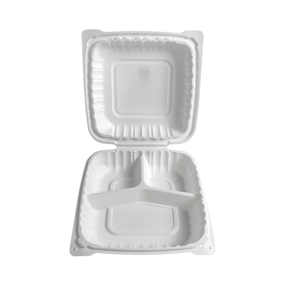 3 Compartment Food Packaging Plastic Clamshell Take out Food Containers