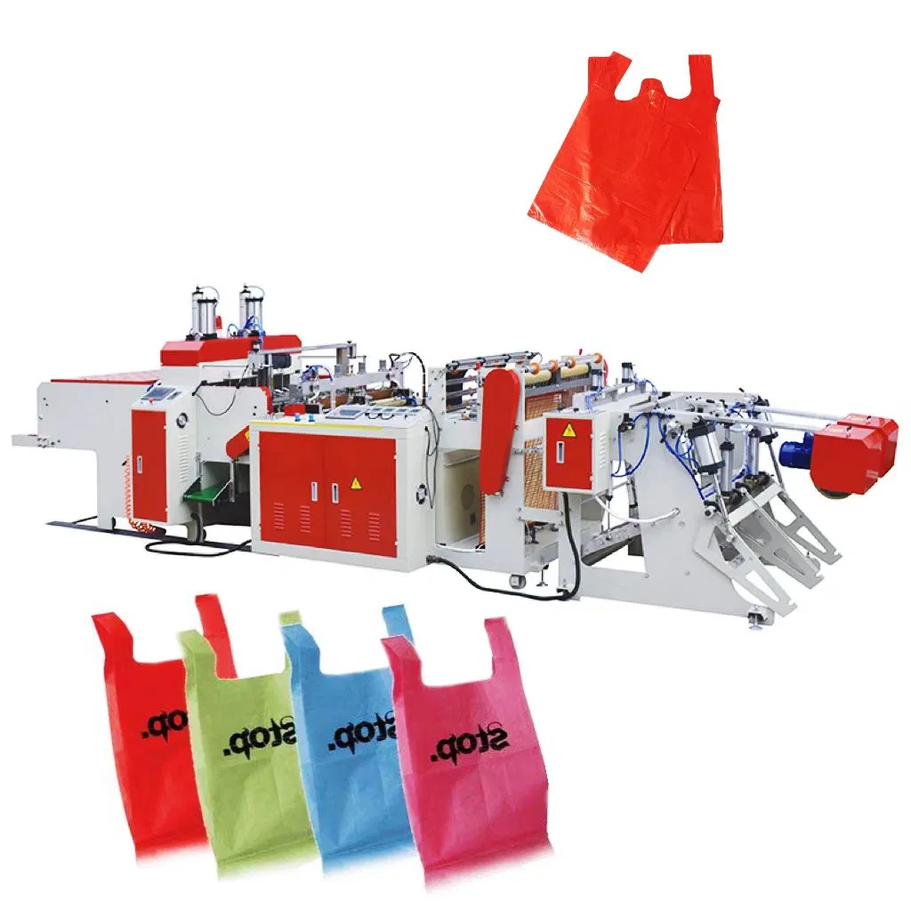 Dfr Heat-Cutting haute vitesse PE T-Shirt Sac Making Machine