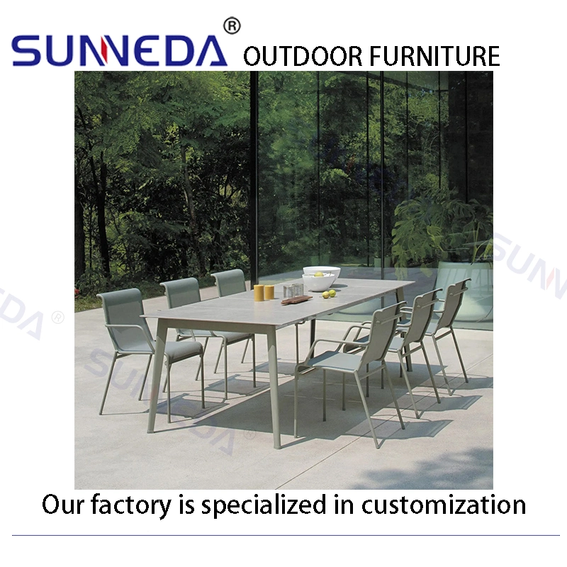 Villa Beach Backyard European Style Aluminium Alloy PVC Outdoor Furniture