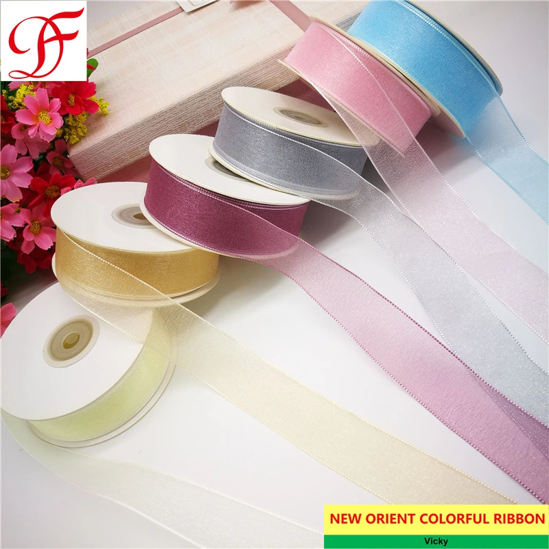 Satin Grosgrain Metallic Tafeteta Shear organza Ribbon Crafts for Caixa/peças de roupa/roupa interior